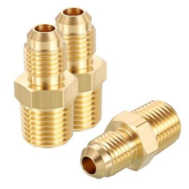 Imagem de Rebower Pacote com 3 adaptadores macho para macho, alargador macho de 1/10.2 cm x 1/10.2 cm MNPT Hex Nipple Extension Fitting para industrial, automotivo, transferência de fluidos, jardinagem