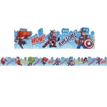 Imagem de Eureka Marvel Super Hero Adventure Quadro de avisos Acabamento e decoração de sala de aula para professores, 12 peças, 8,25" L x 94" C (845162)