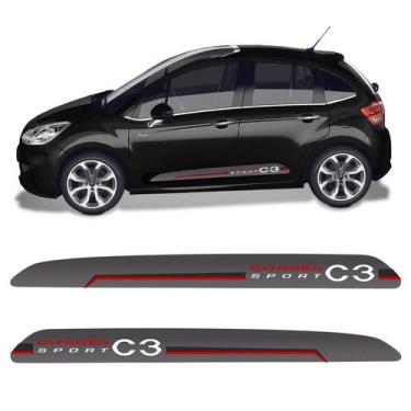 Imagem de Faixa Citroen C3 Sport 2013/2019 Adesivo Lateral Vermelho - SPORTINOX,