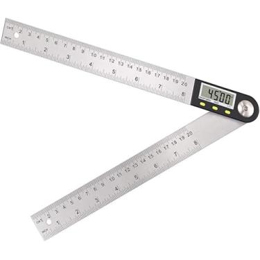 Imagem de Régua De Localizador De Ângulo Digital, Display Lcd Medidor De Ângulo Digital Com Retenção De Dados E Conversão De Unidade, Transferidor De Aço Inoxidável Para Carpintaria, R, 200MM