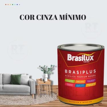 Imagem de Tinta Semi Brilho Cinza Azulado 800ml  Brasiplus Acrílica Lavável. - B