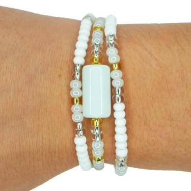 Imagem de Pulseira Guia de Proteção Orixá Oxalá 19 cm - Balaio de Santo, 19 cm