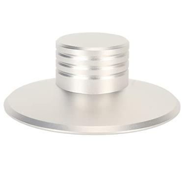 Imagem de Estabilizador de peso de gravação, reduz a vibração braçadeira de disco de vinil portátil escorregadia liga de alumínio para toca-discos de vinil LP (prata)