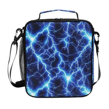 Imagem de Lancheira WEVIBOFU Blue Lightning Isolada para crianças