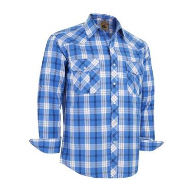 Imagem de Camisa masculina COEVALS CLUB, manga comprida, xadrez de trabalho casu