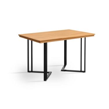 Imagem de Mesa Industrial 1,20m Alice Tampo em Madeira Maciça Base Cor Preto