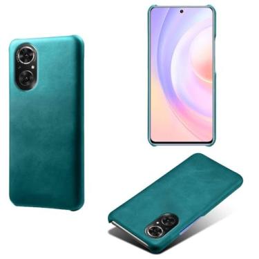 Imagem de Capa para Honor 50 SE,Proteção contra quedas,Casca de volta de cor sólida simples,Design de couro de imitação de plástico-Green