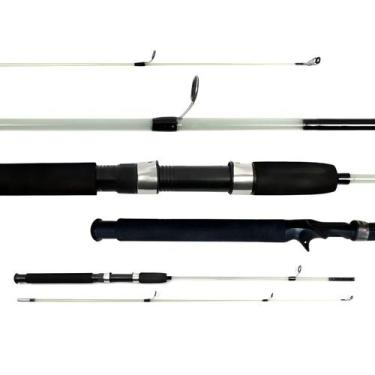 Imagem de Vara Carretilha Fibra Vidro Maciça Pesca Pesada 65lbs 1,80m - CMIK