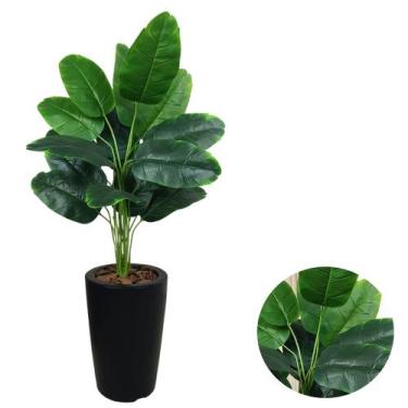 Imagem de Planta Artificial Bananeira + Vaso Cone Liso Completo Cores - PlantaIm