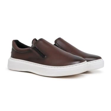 Imagem de Tênis Slip On Masculino Sapatenis Casual Sem Cadarço Confortavel Moderno e Elegante (Café, BR, Adulto, Numérico, 42)