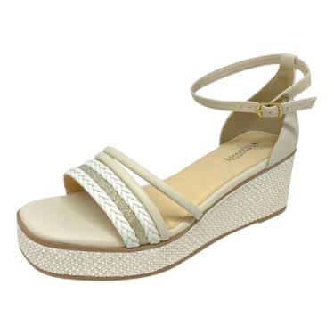 Imagem de Sandália Feminina Anabela Média Tramada Conforto Mississipi