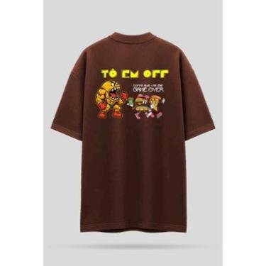 Imagem de Camiseta Oversized Shatark Pac Man - Marrom-Masculino