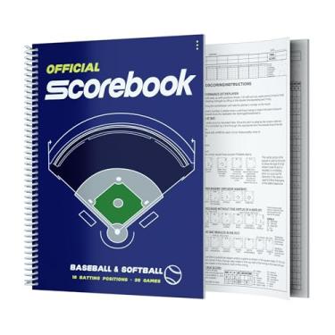 Imagem de MR Livro de pontuação de beisebol e softball, livro de pontuação de beisebol de 35 jogos, livro de pontuação de estatísticas, marcador oficial de treinamento para adultos e jovens