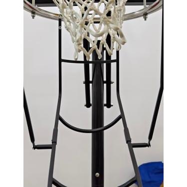 Imagem de Rebote atualizado para treinador de basquete, acessório de retorno de basquete resistente com calha rotativa de 360°, auxílio de treinamento de retorno de bola portátil serve para aros de argola