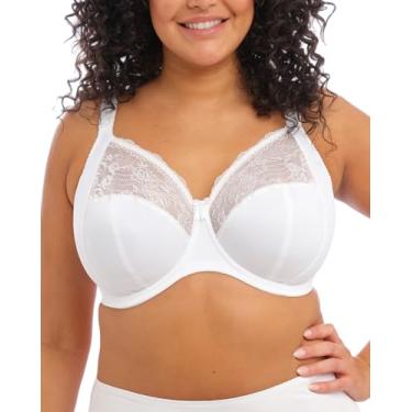Imagem de Elomi Sutiã feminino plus size Morgan com aro de renda elástica, Branco, 44FF