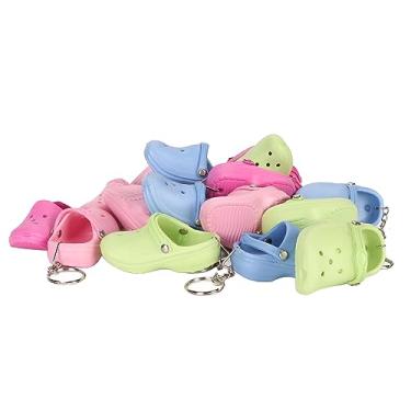 Imagem de Chaveiros de Tênis de Silicone, Chaveiro Prático de 20 Peças, Decoração Pendente para Meninas e Meninos, Azul Claro, Verde Claro e Pêssego