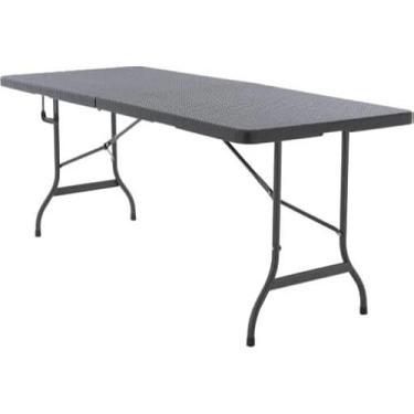 Imagem de Mesa Dobrável que Vira Maleta com Alça 1,80m | Versátil e com Acabamento Premium (PRETA 3D)