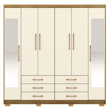 Imagem de Guarda-Roupa Casal 6 Portas 6 Gavetas 100% MDF Espelho Cadence