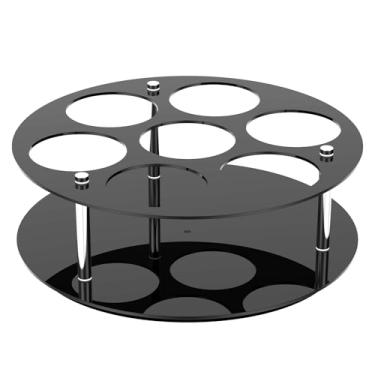 Imagem de Organizador de garrafa de água para 850 g, copo com alça, 7 compartimentos de acrílico giratório de 360°, suporte de copo autônomo, rack de armazenamento de garrafa de água para armários de cozinha