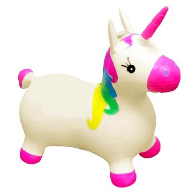 Imagem de Cavalinho Unicórnio Inflável Upa Upa com Som Infantil Brinquedo de Pular e Montar