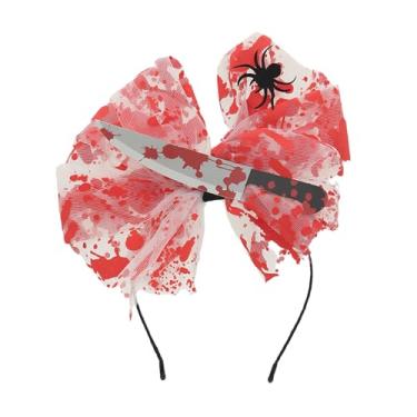 Imagem de KEPATO Faixa de cabeça de Halloween com laços, martelo de faca falsa, acessório de fantasia assustadora para festa, cosplay, decoração de casa assombrada, Faca, tamanho �nico