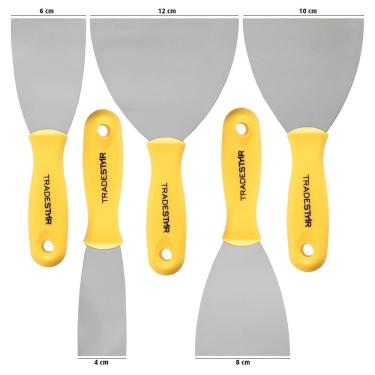 Imagem de Kit 5 Espátula 4 6 8 10 12 cm Aço Multiuso Massa Cola Gesso