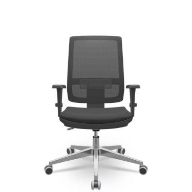 Imagem de Cadeira Brizza Tela 3D Backplax Aluminio - Aero Preto