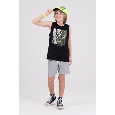 Imagem de Conjunto Regata Infantil Web Skaterboard Preto - Vida Costeira Oficial
