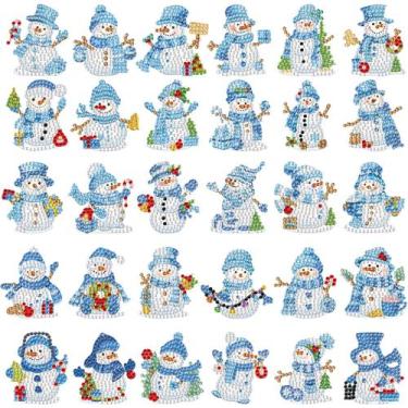 Imagem de Kit de ímãs de boneco de neve Christmas Diamond Art, 30 unidades da Mo