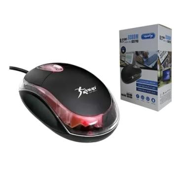 Imagem de Mouse Knup KP-M611, 1200 DPI Óptico USB 2.0, Preto, Design Ergonômico, LED, para Computador e Notebook