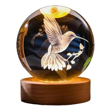 Imagem de Luminária Abajur Globo de Cristal Decoração 3D Luz Noturna