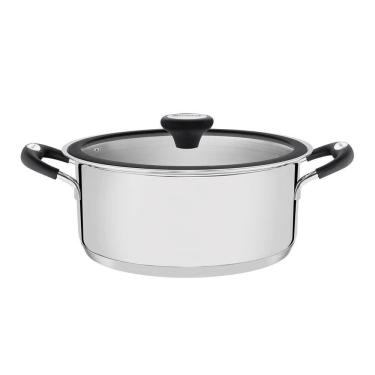 Imagem de Caçarola Rasa Tramontina Solar Silicone em Aço Inox com Fundo Triplo 20 cm 2,9 L 62123203