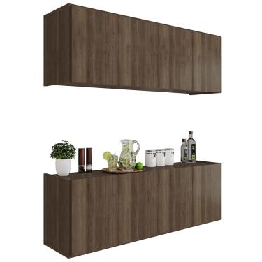 Imagem de Armário de Cozinha e Balcão Suspenso 118cm Monna Freijó Z34 - Mpozenato