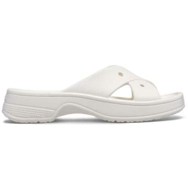 Imagem de Sandália Crocs Classic W Cross Strap Slide Chalk, 34, Chalk