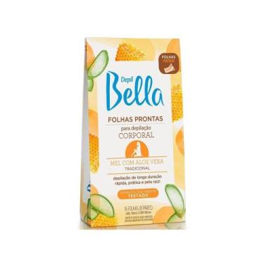 Imagem de Folhas Prontas Para Depilação Corporal Depil Bella Mel Aloe 16Fls