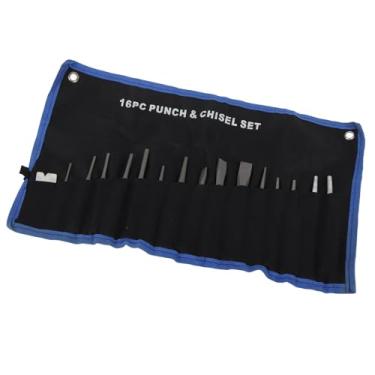 Imagem de ZJchao Conjunto de Punção, Punção Central 16 Unidades, Punções Mecânicas e Conjunto de Cinzel Pin Center Taper Calibre Frio de e Cinzel Com Bolsa de Armazenamento para Trabalhar Com Madeira, Metal,