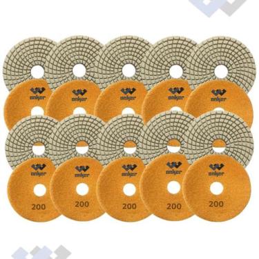 Imagem de Kit 10 Lixa Diamantada Grão 200 Mármore Granito Porcelanato - Anker do