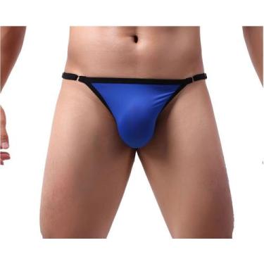 Imagem de Cueca Jockstrap Fio Dental Ajustável Lateral em Poliamida Azul - Taman