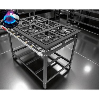 Imagem de Fogão Industrial 6 Bocas 40x40 Ap P8 Leona