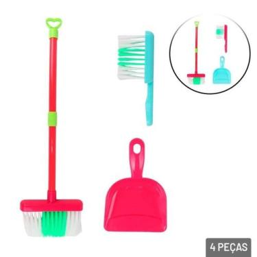 Imagem de KIT Limpeza Infantil de Plástico 04 Peças Color - Tudo em Caixa - Gené