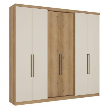 Imagem de Guarda Roupa Casal Passione Ultra 6 Portas Capuccino Off White Acetinado - THB