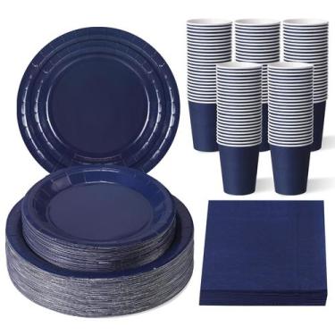 Imagem de Conjunto de pratos de papel descartáveis Tioncy, copos e guardanapos, 