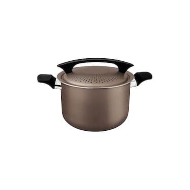 Imagem de Espagueteira Tramontina Milazzo 22cm Alumínio Antiaderente Starflon Max Soft-touch Amêndoa