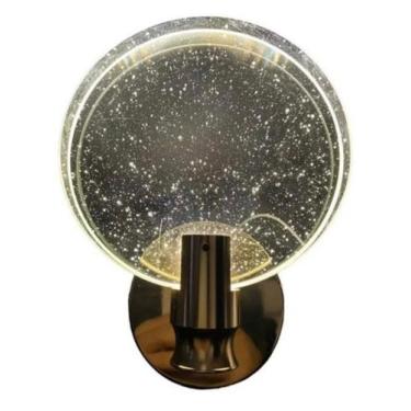 Imagem de Luminária Arandela Cristal Vidro Redondo Com Bolhas Moderna Cor Dourad