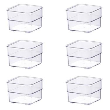 Imagem de Kit 6 Organizador de Gavetas  7,5x7,5x5,2Cm Transparente - Paramount