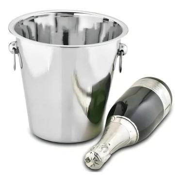 Imagem de Balde De Gelo Inox 4,5L Para Garrafas Champanhe Vinho