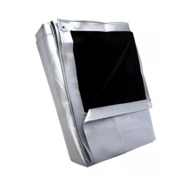 Imagem de Lona Multiuso 4x2 Prata/preto Impermeável 300 Micras Com ilhós - Shopl