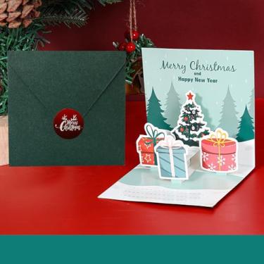 Imagem de Caixa de presente pop-up Merry Christmas 3D Holiday Happy New Year Cartões de felicitações com envelope