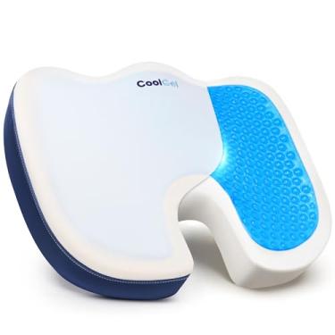 Imagem de COOL GEL Almofada de assento de espuma de memória, espuma viscoelástica refrescante em gel, almofada de cadeira de escritório para alívio de dores no cóccix, ciática e dor nas costas - ergonômico em