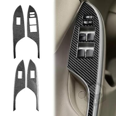 Imagem de Generic Painel de controle de elevação de vidro para porta automática, painel de interruptor de energia, adesivo de painel de fibra de carbono real, acessórios de acabamento interno compatíveis com